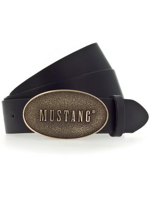 Mustang Koppelg&uuml;rtel MUSTANG, Damen, Gr. 105, schwarz, Rindsleder, unifarben, G&uuml;rtel Koppelg&uuml;rtel, Vintagecharakter durch Pull-Up-Effekt, 3,5 cm