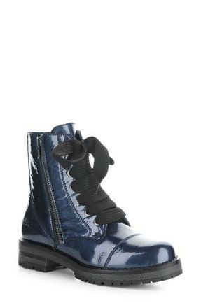 Bos. & Co. Paulie Waterproof Lace-Up Bootie in Blue Mascara Pat at Nordstrom Rack, Size 9-9.5Us / 40Eu