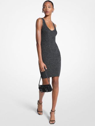 Michael Kors Metallic Ribbed Knit Tank Dress