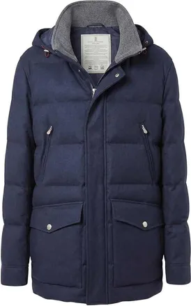 Brunello Cucinelli Bonded Wool Flannel Down Parka