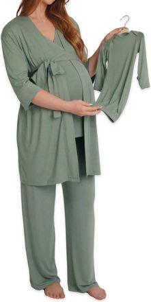 Everly Grey Analise 5 Piece Pajama Set In Basil