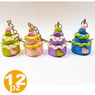 Trade Shop Trade Shop - Set 12 Bomboniera Bomboniere Torta 18 Anni Compleanno Ceramica Portachiavi Chiave