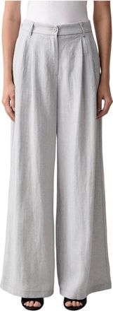 Vicolo Pantalones Anchos - Trousers - Mujer - Gris - M