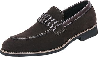 Generic Mens Pointed Toe Dress Shoes UK Slip-On Fleece Loafers Low Cut Flat Moccasins Casual Lightweight Comfy Sneakers Plus Size Soft Shoewear for Office Wor