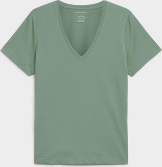 Contemporaine Womens Luxurious jersey V-neck T-shirt