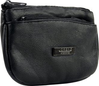 Lorenz Womens Mens Soft Black Leather Coin Purse Pouch W20/1464L