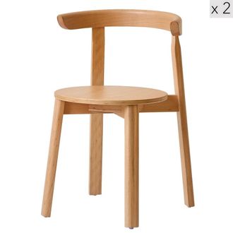 Nordlys Set 2 sillas escandinavas en madera