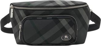 Burberry Dark Grey Grid Crossbody Bag