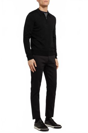 Orlebar Brown Moonraker Knitted Half Zip Sweater In Black