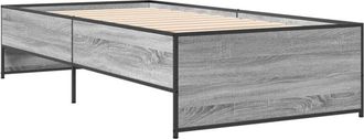vidaXL Bed Frame without Mattress Grey Sonoma 75x190 cm Small Single Vidaxl