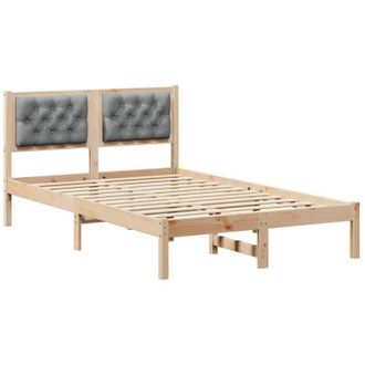 vidaXL Estructura De Cama Con Cabecera Gris Claro 120 X 190 Cm Vidaxl