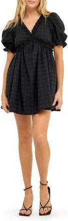 Free the Roses Ruffle Cross Back Cotton Minidress in Black at Nordstrom Rack, Size X-Small