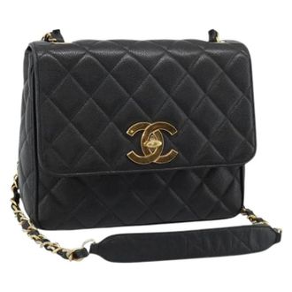 Chanel Pre-owned Vintage Schoudertas - Dames - Vintage Schoudertas - Zwart - ONE Size - Leer - Vintage