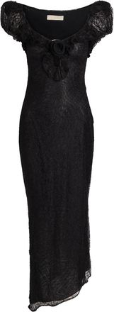 De La Vali DE LA Vali Eden Ruffle-trimmed Lace Midi Dress - Black - 6 (UK6 / XS)