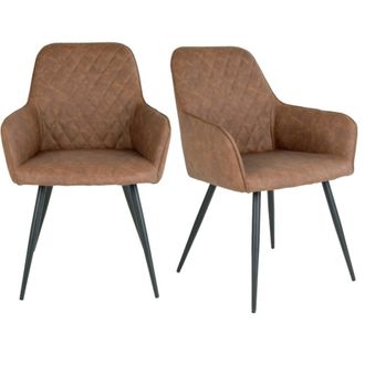 Moloo Silla vintage marr&oacute;n de poliuretano (x2)