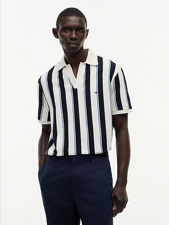 Tommy Hilfiger Relaxed Fit Stripe Crepe Polo Shirt