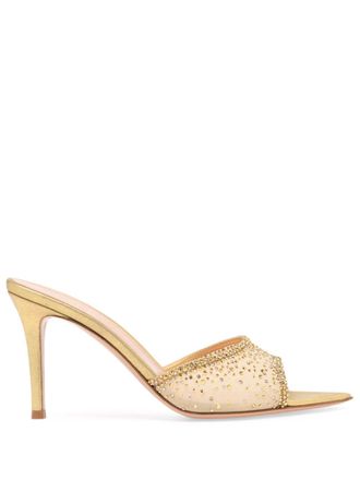 Gianvito Rossi Rania muiltjes verfraaid met kristallen - Beige