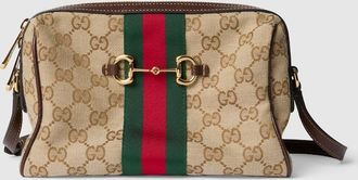 Gucci Horsebit Web Small Camera Bag, Beige, GG Canvas