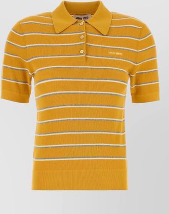 Miu Miu embroidered stretch polo shirt