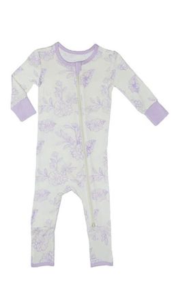 Everly Grey Convertible Romper Fitted Long Sleeve Pajama in Bali at Nordstrom, Size 18-24M