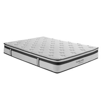 Home Source Industries Hybrid Memory Foam & Pocket Spring Mattress Orthapedic Medium Soft in White | Size: Double