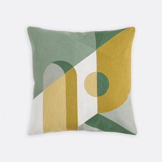 La Redoute Interieurs Vierkante kussenhoes, geborduurd katoen, geometrisch patroon, DYONIS