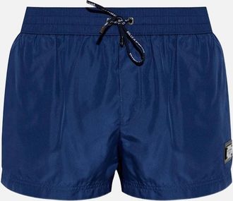 Dolce & Gabbana Mens Plaque Swimshorts Blue - Size: 5