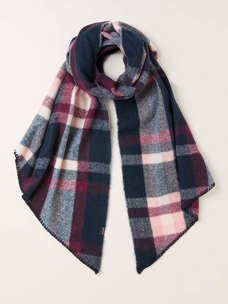 Fat Face FatFace Navy Check Scarf