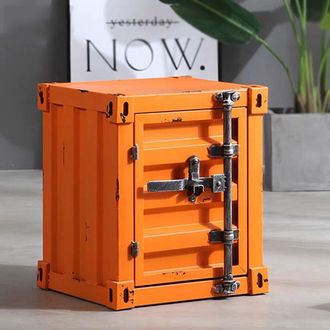 CGC Lighting Orange Industrial Shipping Container Table Bedside Coffee Side Table