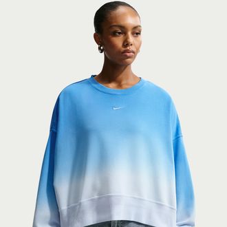 Nike Womens Nike Sportswear Phoenix Fleece Oversized Crew-Neck Sweatshirt in Blue | IO0417-407