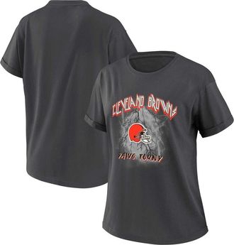 WEAR by Erin Andrews Womens WEAR by Erin Andrews Charcoal Cleveland Browns Boyfriend T-Shirt at Nordstrom, Size X-Small