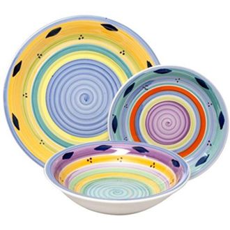 Excelsa Excelsa Esprit Servizio Piatti, Ceramica, Multicolore, 18 Pezzi