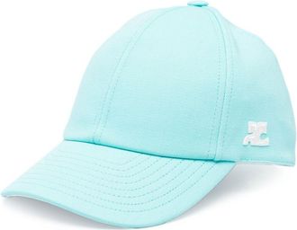 Courr&egrave;ges logo-patch baseball cap - women - Cotton/Cotton - S - Blue