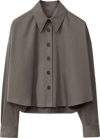 Fabiana Filippi cropped jacket - women - Cotton/Elastane - 44 - Grey