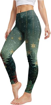 Generic Christmas Yoga Leggings for Women UK Printed Pants Leggings for Snowman Womens Casual Printed Long Pants Soft Stretchy Running Christmas Santa Party Y