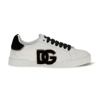 Dolce & Gabbana Leren sneakers met logo - Dames - Schoenen - Wit - Maat: 40 EU Leer