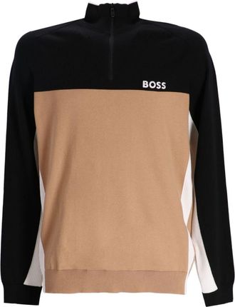 BOSS colour-block sweatshirt - men - Cotton/Polyester/Elastane - S - Black
