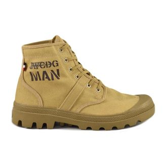 Junya Watanabe Lace-up Boots, male, Brown, Size: 10 US Canvas Sneaker Shoes with Rubber Sole