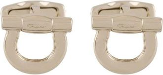 Ferragamo Gold Gancini Cufflinks and Tie Clips - male - Ferragamo - Clips Bars - Yellow - ONE SIZE - Accessories