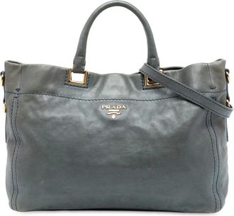 Prada Borsa tote Glace Calf Open convertibile 2000-2025 - Blu