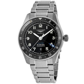 Longines Spirit Zulu Time Black Dial Steel Mens Watch L3.812.4.53.6