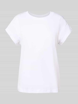 Jake*s Casual T-Shirt mit geripptem Rundhalsausschnitt in Weiss, Gr&ouml;&szlig;e XS