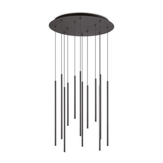 Netlighting Filo Decorative 12 Drop Cluster Pendant Ceiling Light Black 3000K