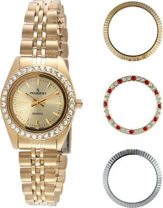 Peugeot Interchangeable Bezel Watch Gift Set- 25MM in Gold at Nordstrom