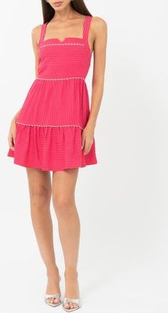 Adelyn Rae Stripe A-Line Minidress in Raspberry at Nordstrom Rack, Size X-Small