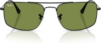 Ray-Ban Explorer 3 56mm Square Sunglasses in Black /Green at Nordstrom