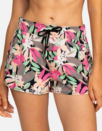 Roxy Womens Roxy Womens Roxy Wave Printed 2 Swim Swimming Boardshorts - Anthracite Palm Song - Size: XS