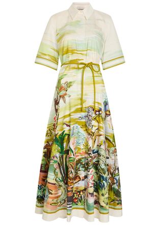 Alemais Alemais Jungle Boogie Printed Cotton-poplin Midi Shirt Dress - Multicoloured - 16 (UK16 / XL)