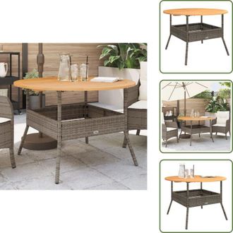 vidaXL Tavolo da esterno - vidaXL Tavolo Giardino Piano Legno Acacia Grigio &Oslash;110x71 cm Polyrattan - Tavolo da giardino grigio