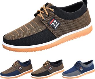 Generic Mens Lace Up Work Shoes Casual Board Shoes Classic Fashion Dress Business Sneakers Lightweight Breathable Walking Shoe Outdoor Slip-Resistance Driving